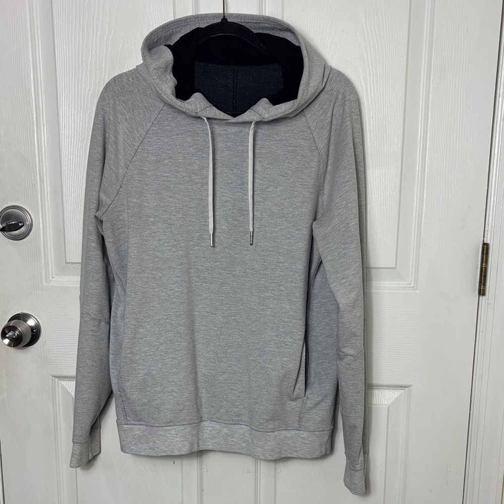 Lululemon men’s City Sweat Pullover Hoodie size Medium grey hidden media coin